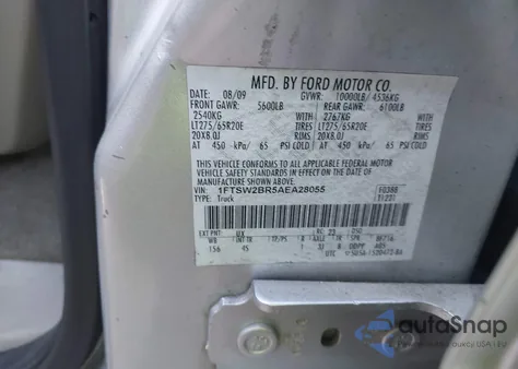 2010 Ford F-250 Lariat from USA, damaged, VIN 1FTSW2BR5AEA28055